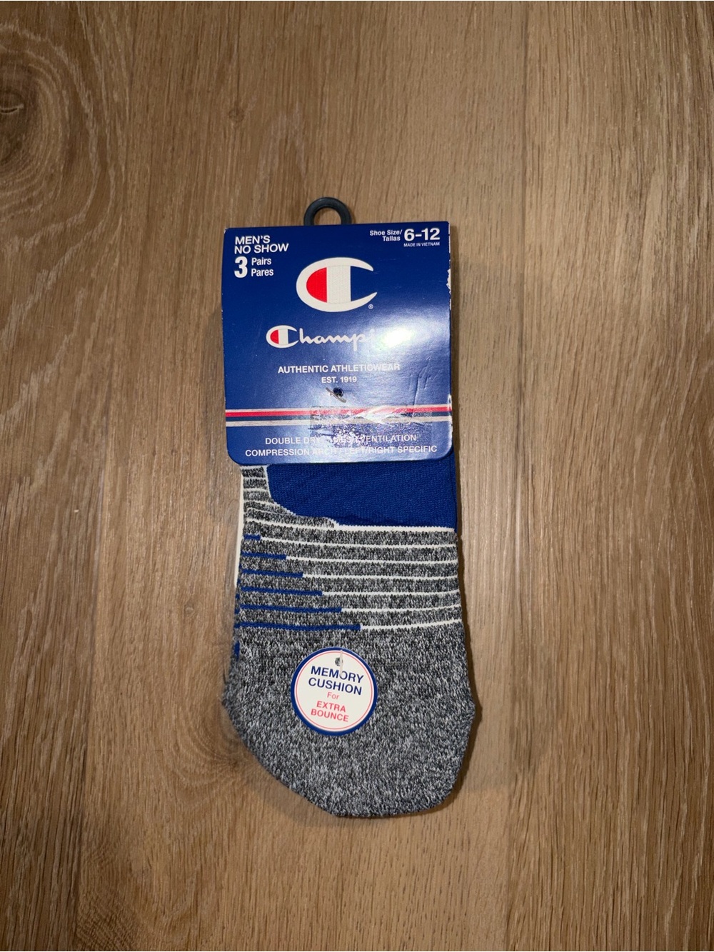 Champion Mens No Show Socks Athletic Fit 3 Pairs One Size Fits Shoe 6-12 New